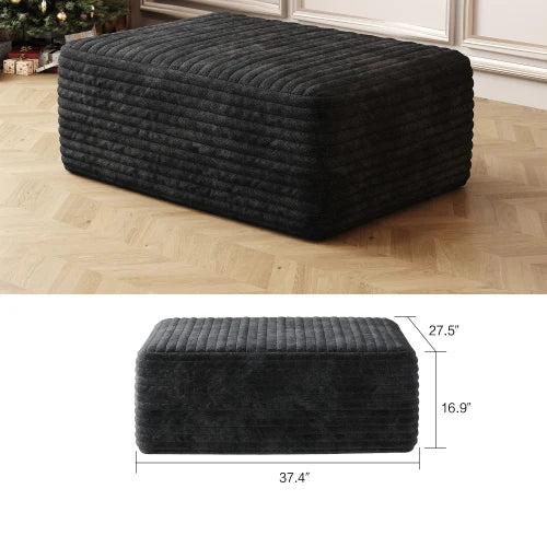 Plush Corduroy U-Shaped Sectional Sofa