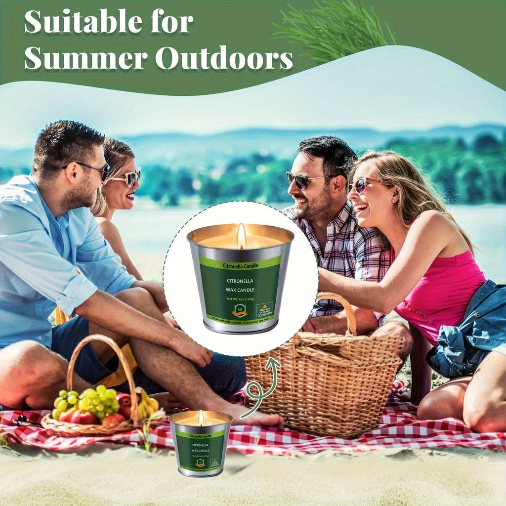 4pcs 6oz Citronella Candles Outdoor