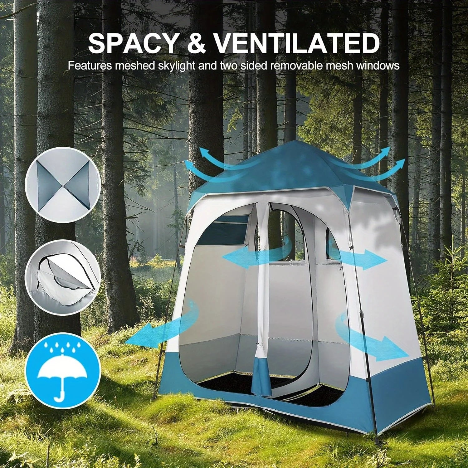 Two-Room Shower Tent, 7.5 Feet