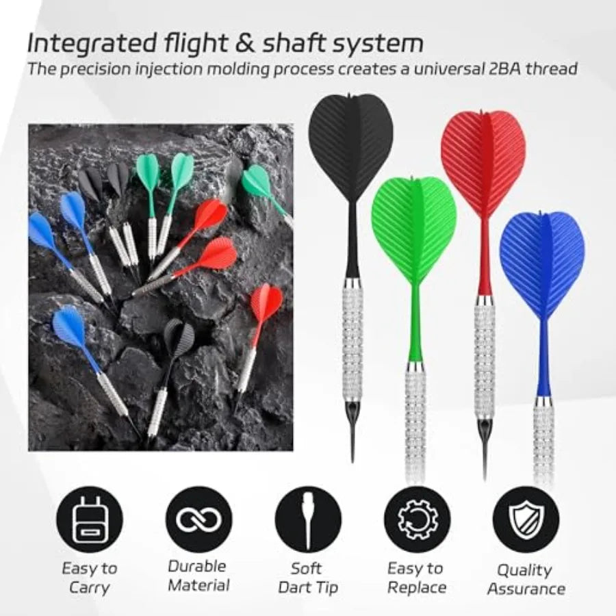 CyeeLife Plastic Tip Darts, 12pcs Soft Darts Set with 100 Plastic Tips for Electronic Dartboard