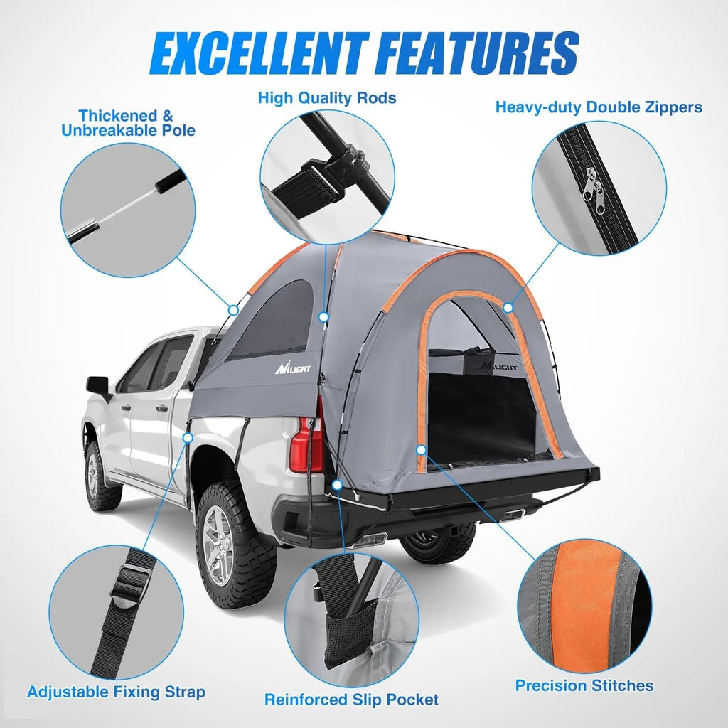 Nilight 2 Person Portable Pickup Camping Tent for Outdoor Road Trips