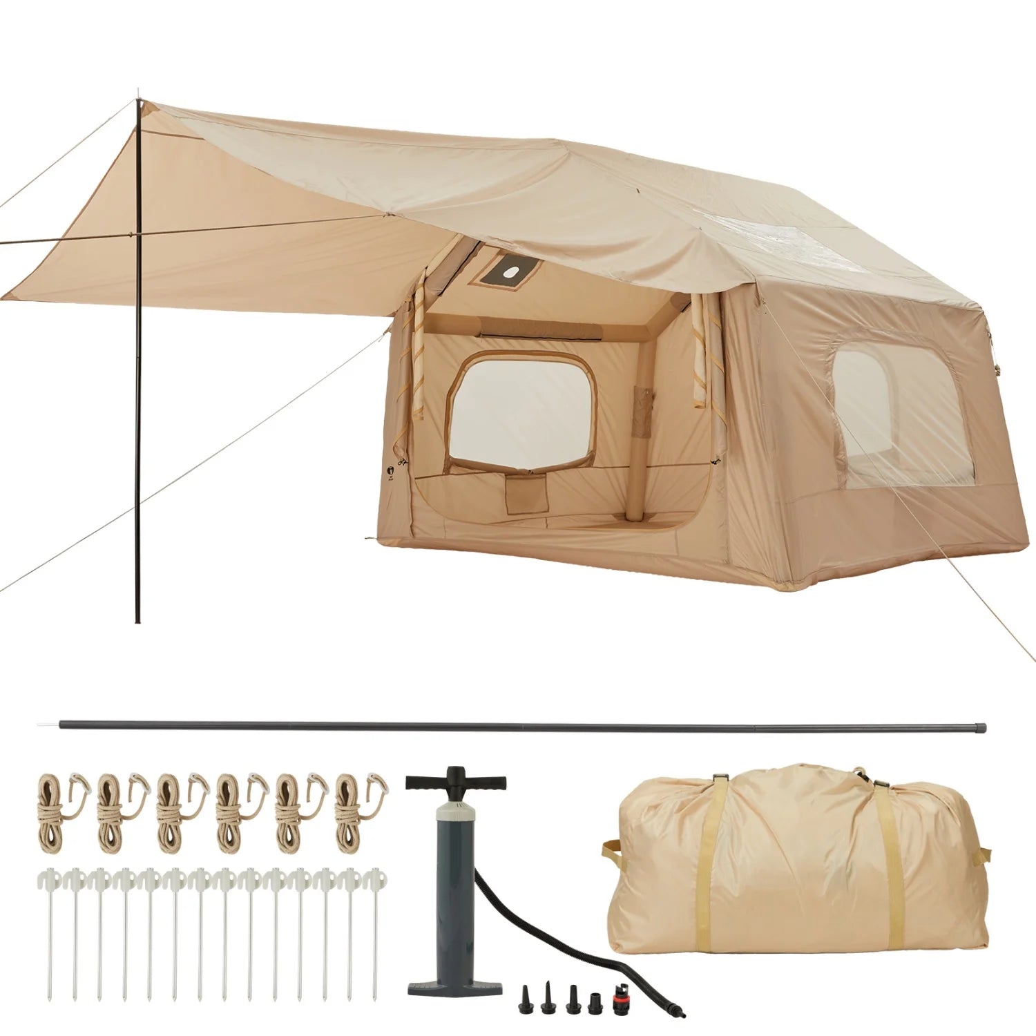 Quick Setup Inflatable Camping Tent for 6 People