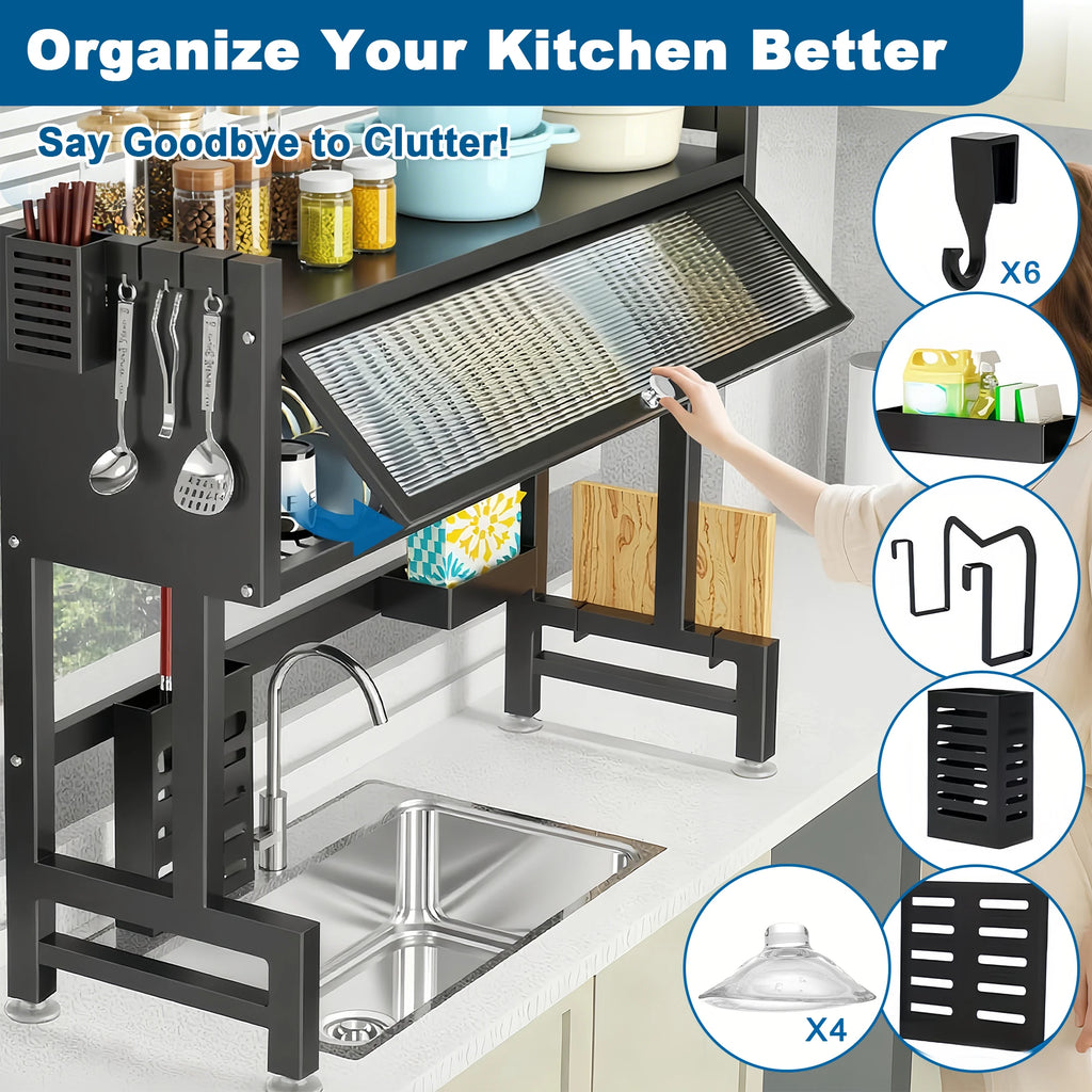 Extra long Countertop Drying Rack for Kitchen Sink