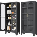 71"Curio Cabinet with Glass Doors, 4 Adjustable Shelves