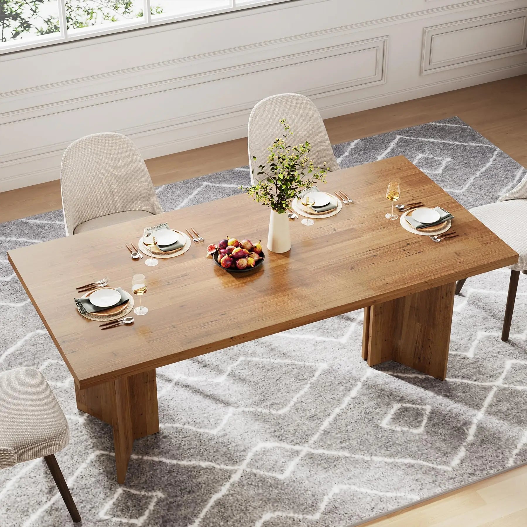 Tribesigns 63" Rectangular Dining Table for 4-6 People