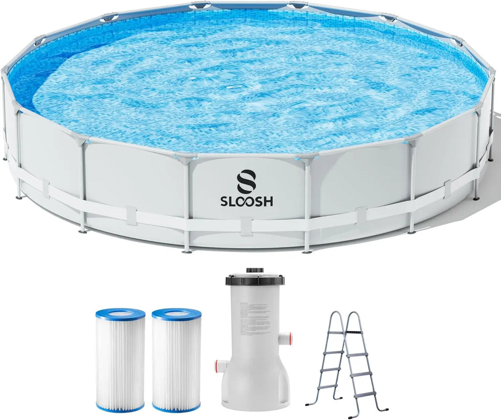 JOYFY Round Above Ground Pool with Filter Pump