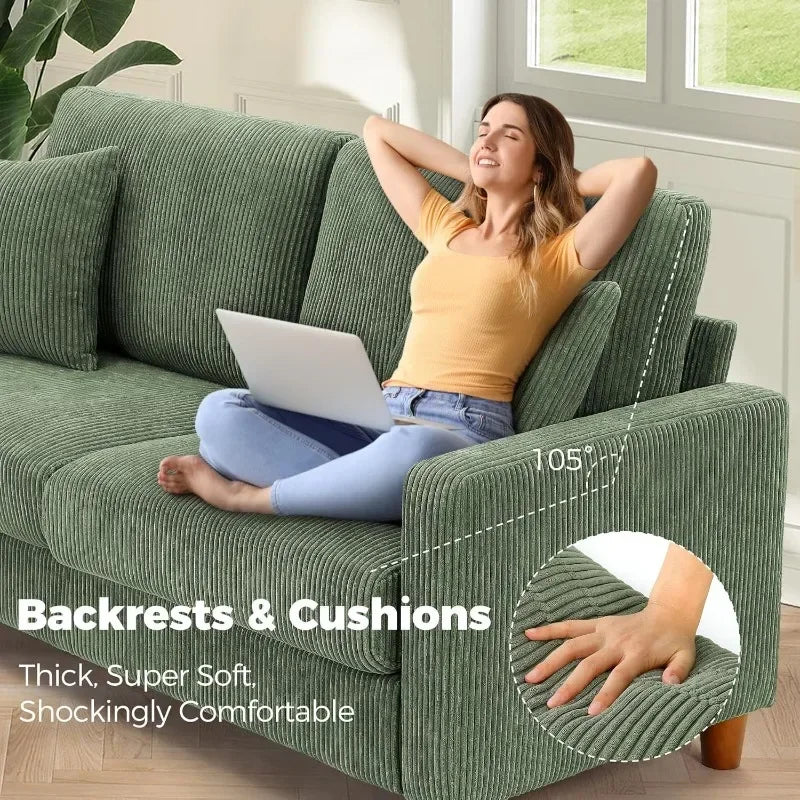 Kidirect 70in Oversized Corduroy Couch