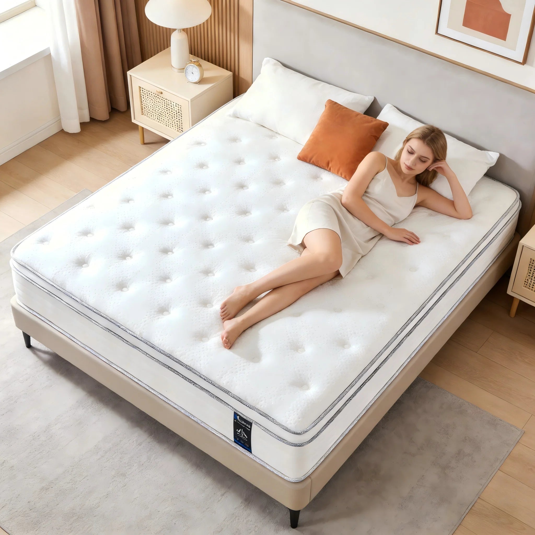10/12/14" Hybrid Mattress in a Box Medium Firm, Motion Isolation