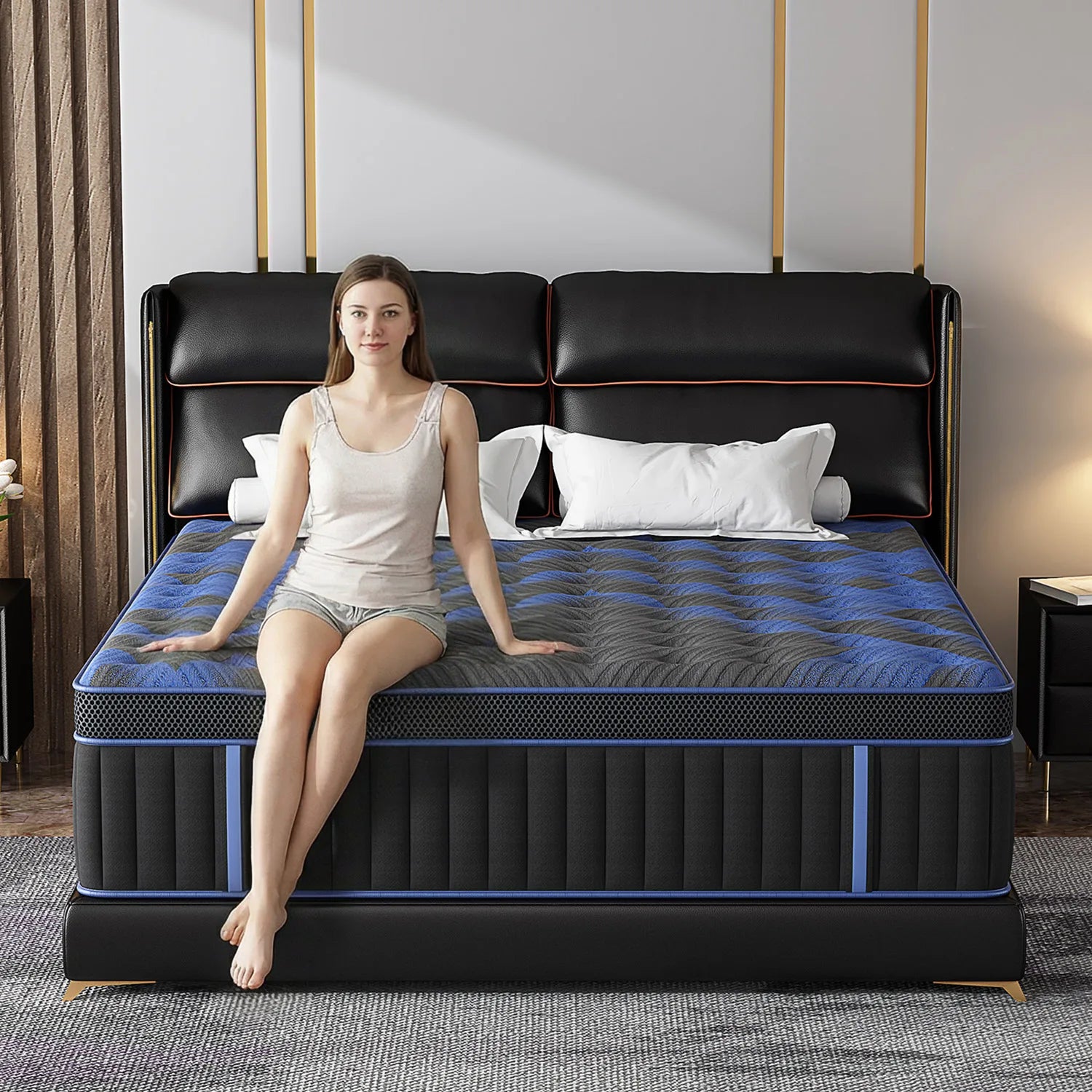 12/14" Euro Top Hybrid Memory Foam Mattress, Medium Firm in Twin, Full, Queen, and King Size
