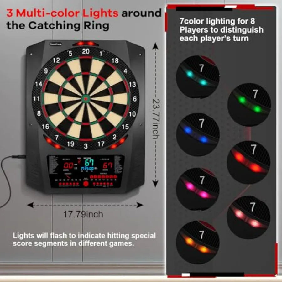 Electronic Dartboard with 6 Soft Tip Darts, and LCD Light