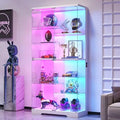 Curio Cabinet with RGB Lights,10-Tier Shelving with Motion Detector