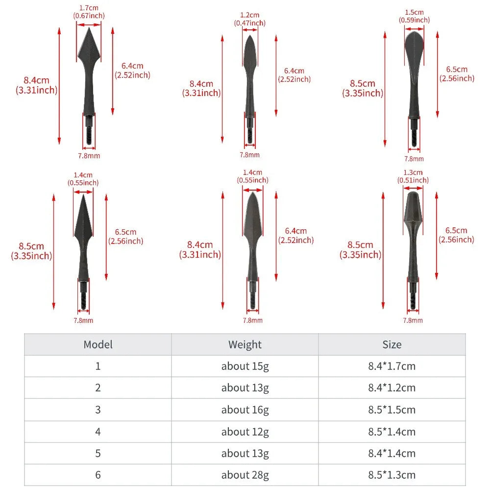 Hunting Arrowheads 6Pcs High Carbon Steel