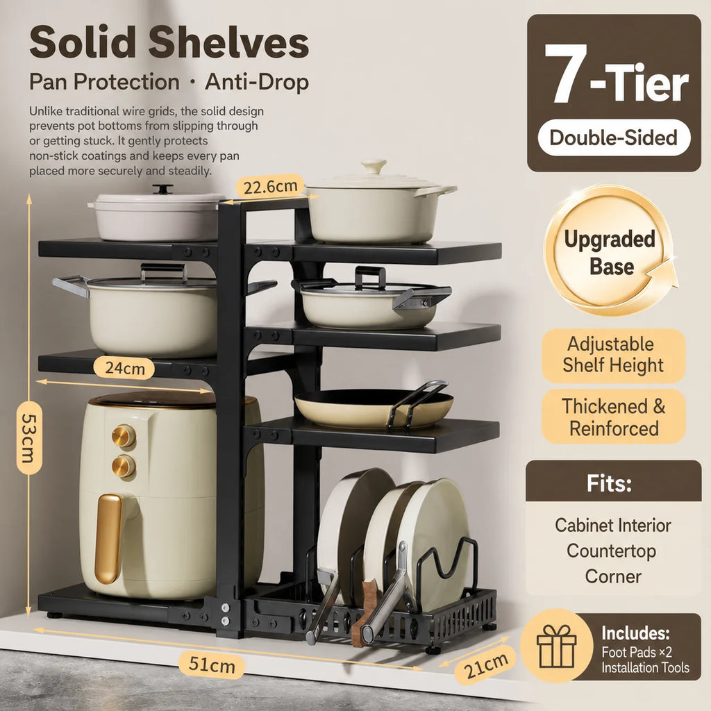 Adjustable Stainless Steel Kitchen Storage Rack