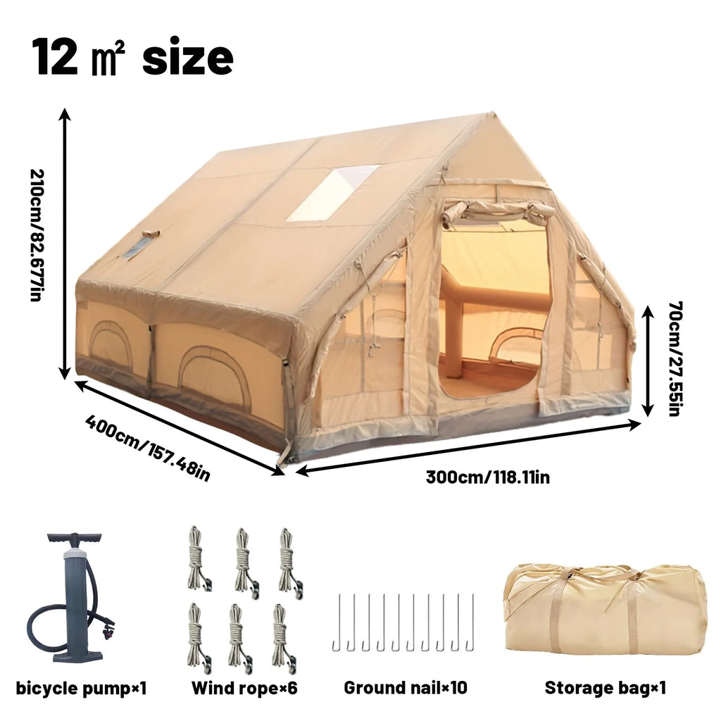 PAKICETUS Inflatable Tent with Skylight. Quick Setup with Pump 4-6 Persons