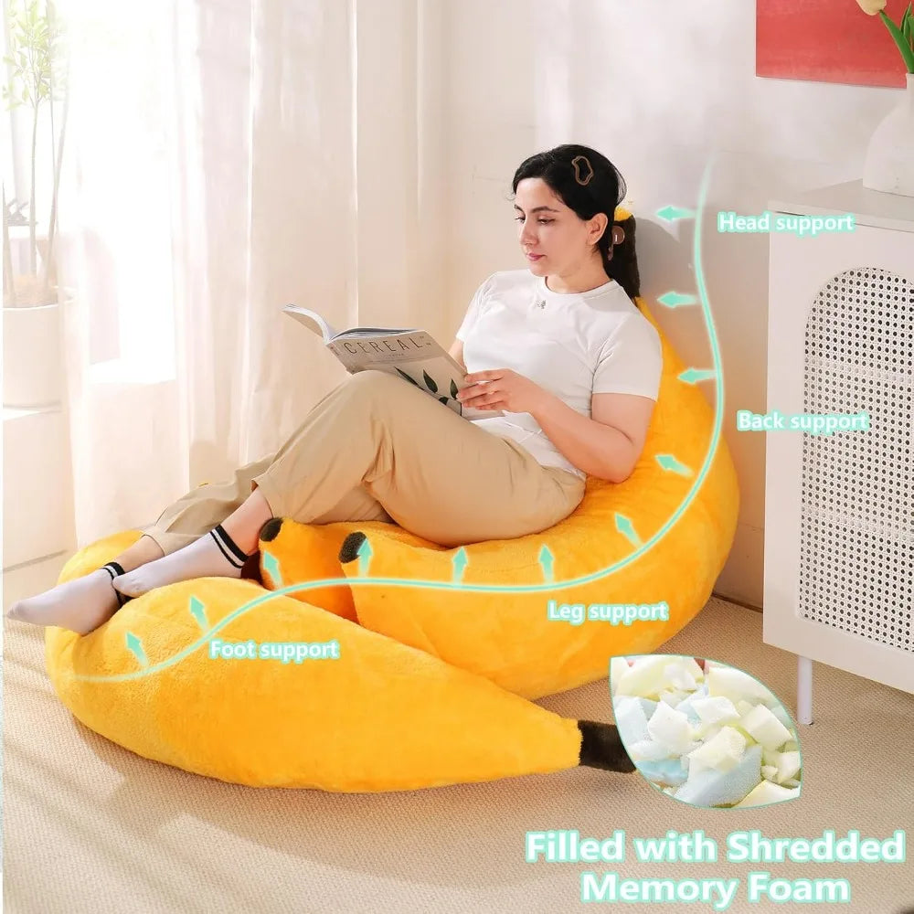 Banana Bean Bag Chair with Ottoman