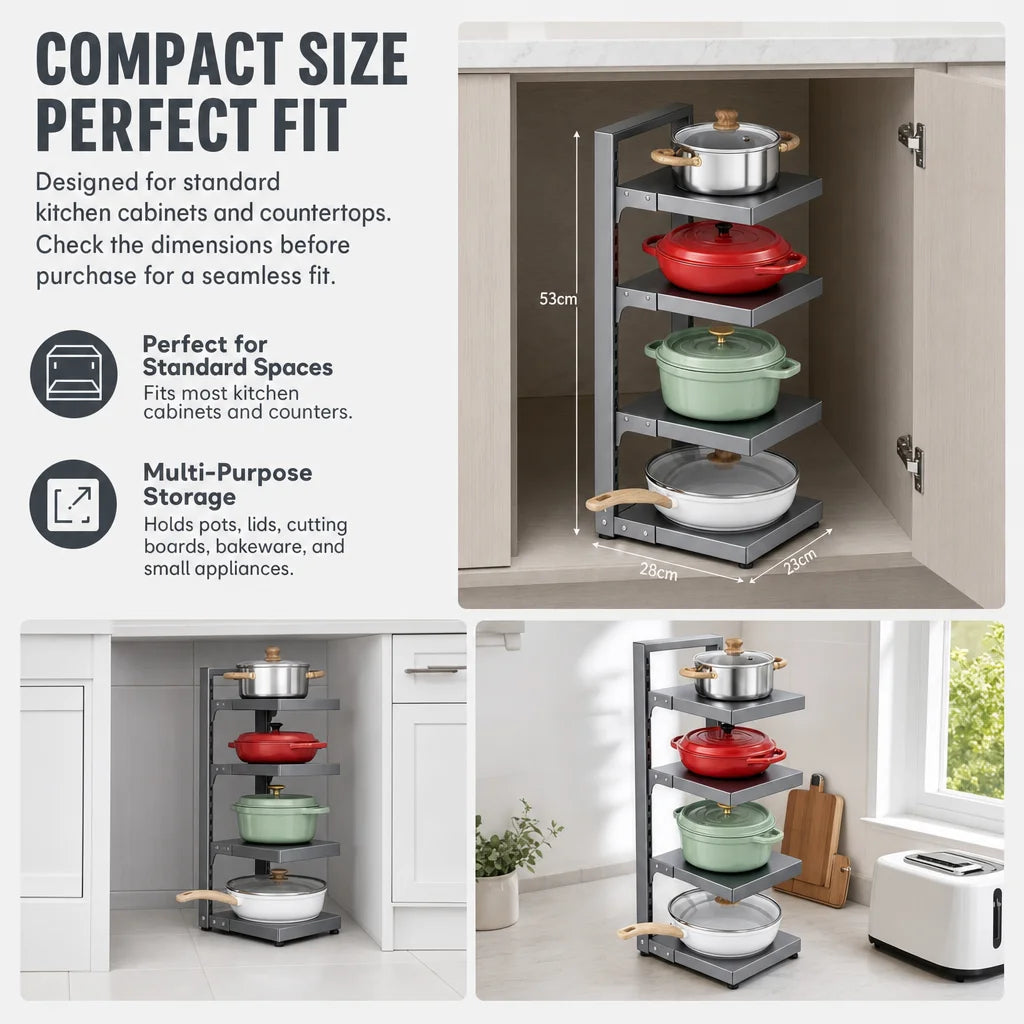 Adjustable Stainless Steel Kitchen Storage Rack