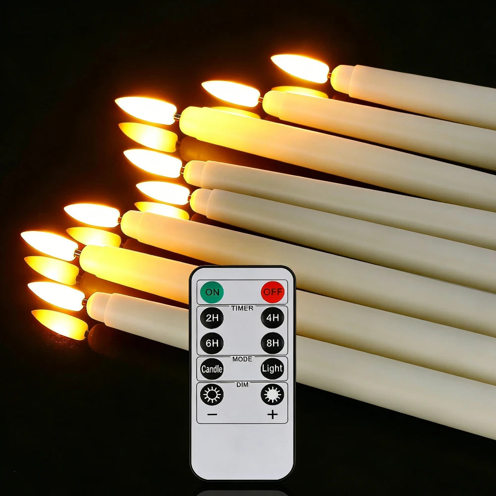 Home Decor LED Flameless Taper Candles, Battery Operated with Remote