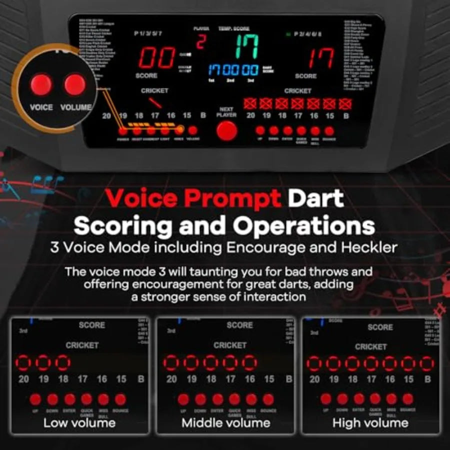 Electronic Dartboard with 6 Soft Tip Darts, and LCD Light