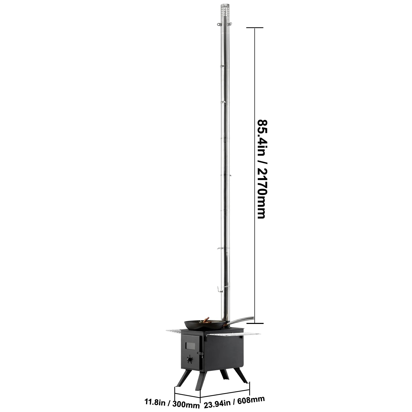 SucceBuy  86in Alloy Steel Camping Tent Wood Stove Portable with Chimney