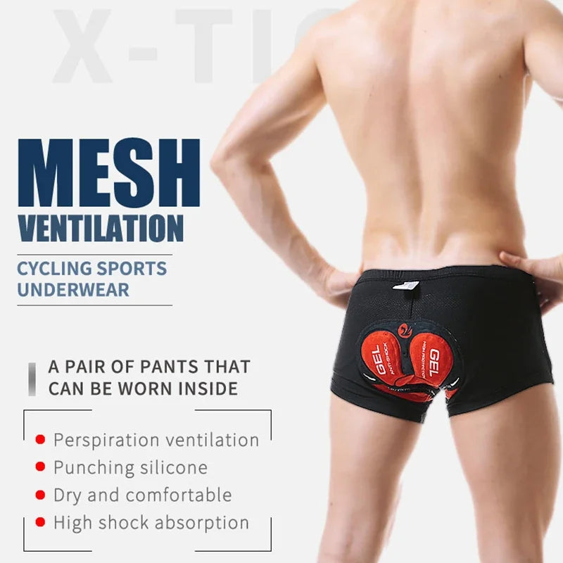 X-Tiger Men's Cycling Shorts with 5D Gel Pad Cycling Underwear