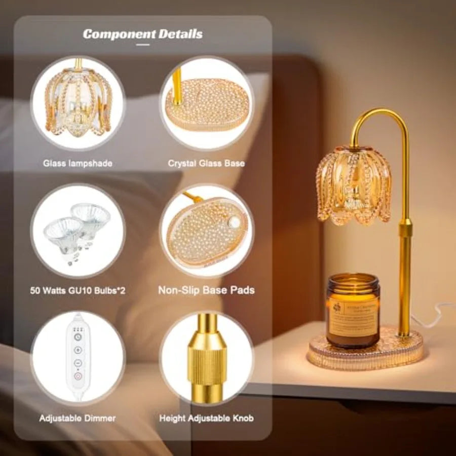 Dimmable Petal Candle Warmer Lamp with Timer