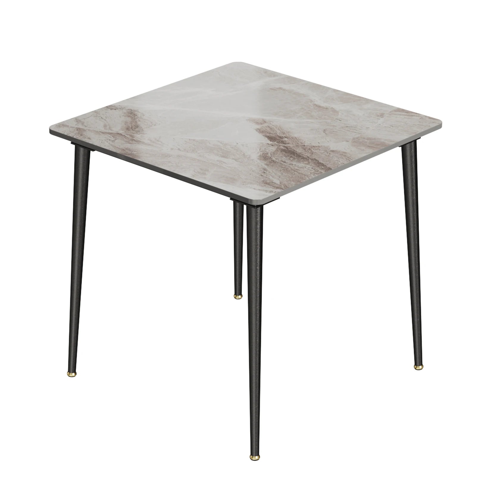 Square Marble Dining Table with Metal Legs for 4-6