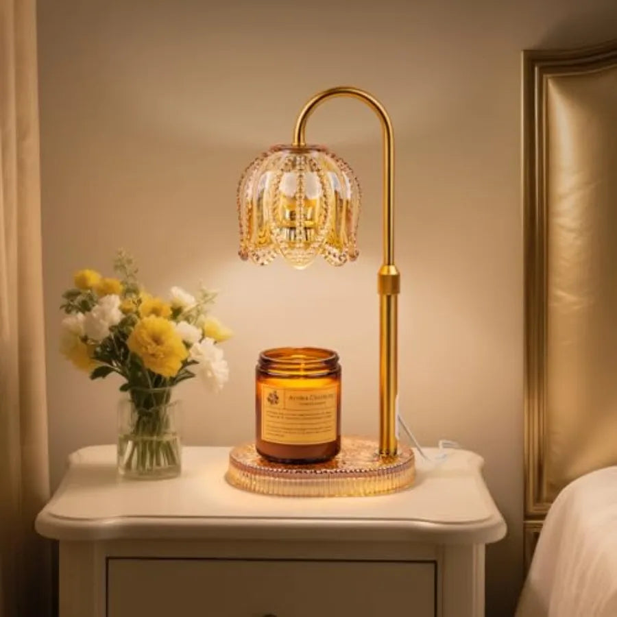 Dimmable Petal Candle Warmer Lamp with Timer