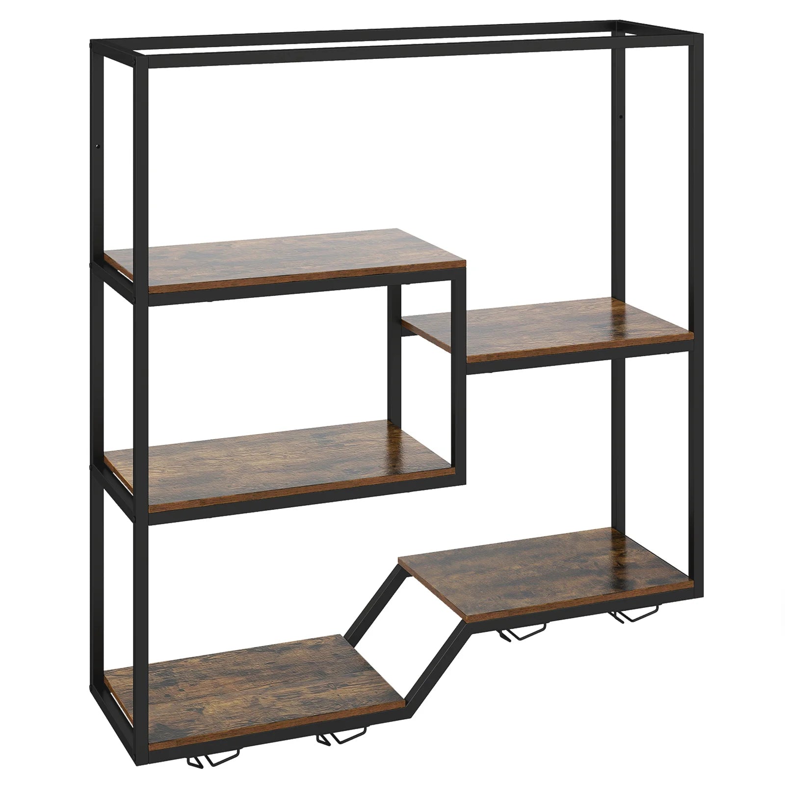 6-Tier Wall Mounted Wine Rack with Bottle Display
