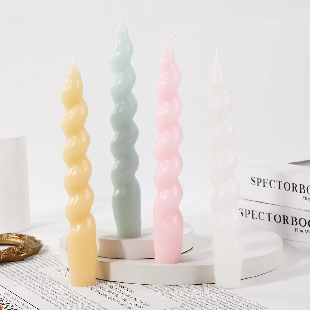 2pcs Spiral Long Rod Soy Candles Scented Candle Aromatherapy Decor