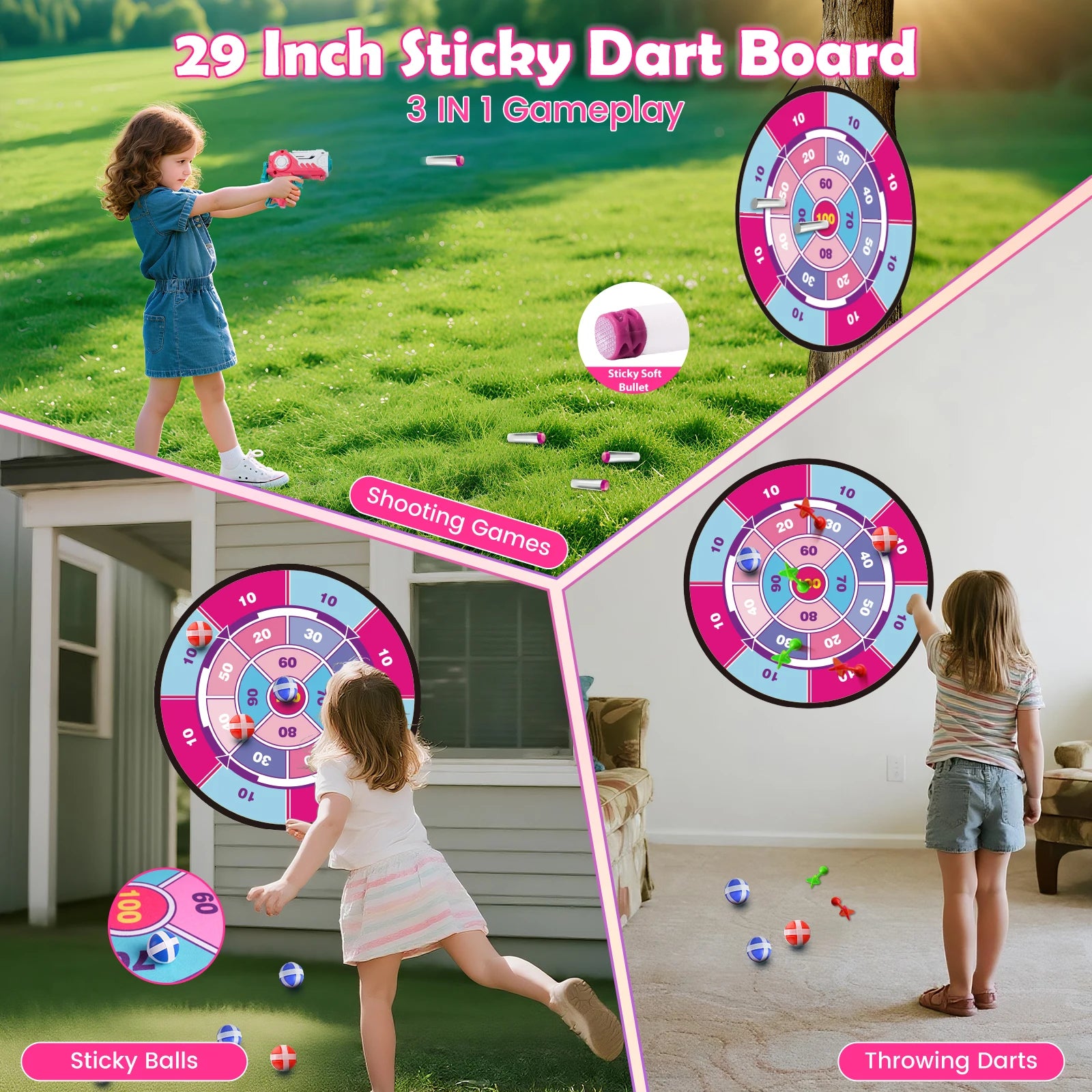 VATOS Night Light Bow & Arrow, Guns, and Archery Stand Target Board. Indoor and Outdoor Game for Girls