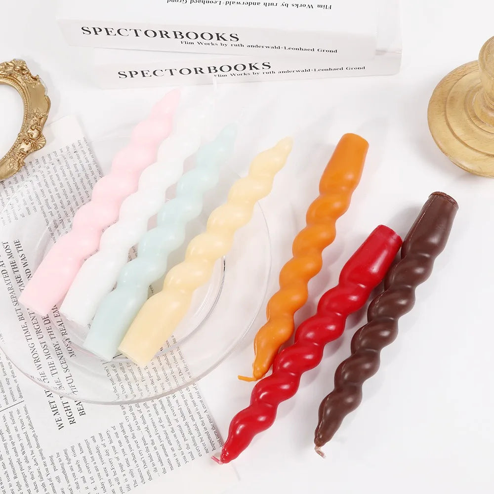 2pcs Spiral Long Rod Soy Candles Scented Candle Aromatherapy Decor