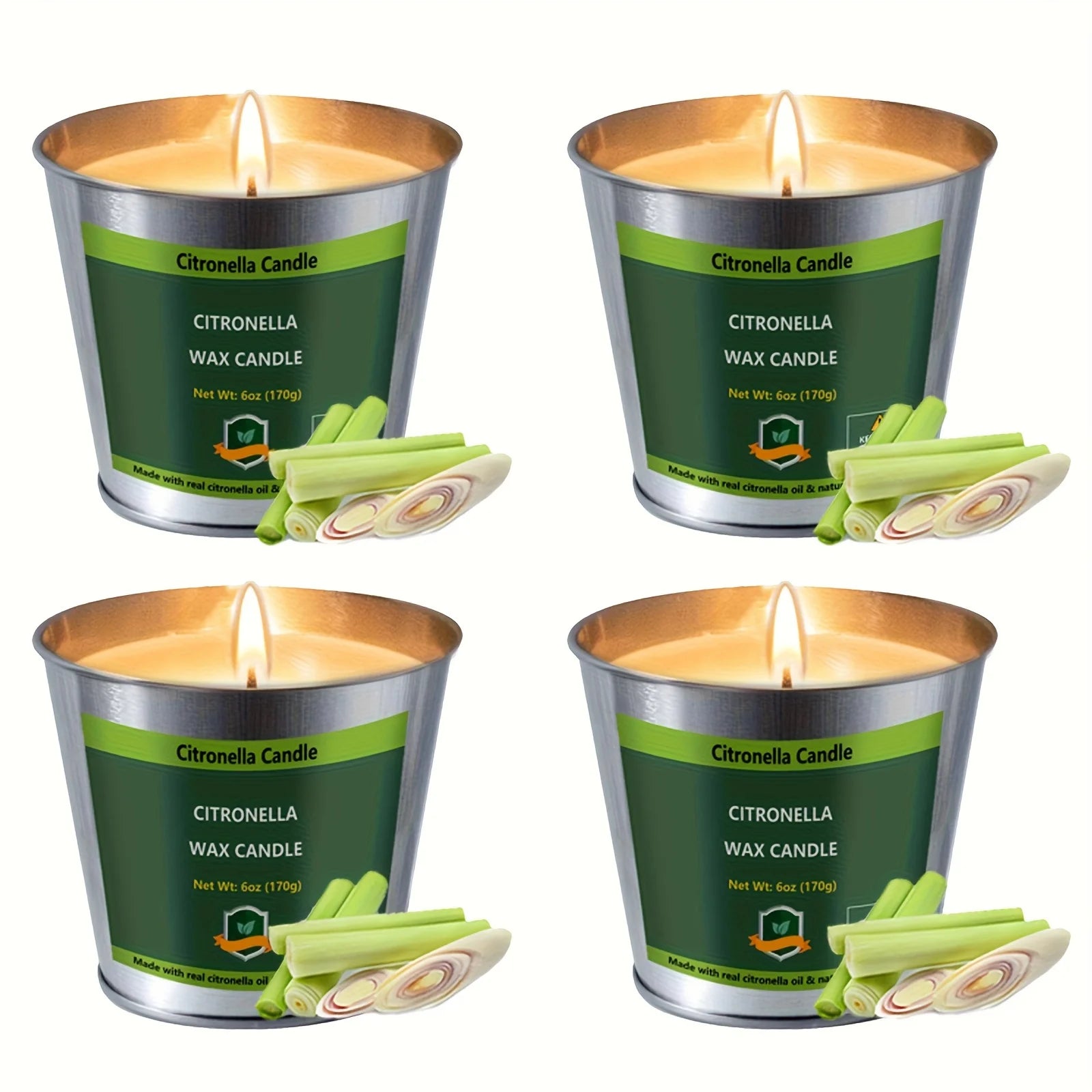 4pcs 6oz Citronella Candles Outdoor