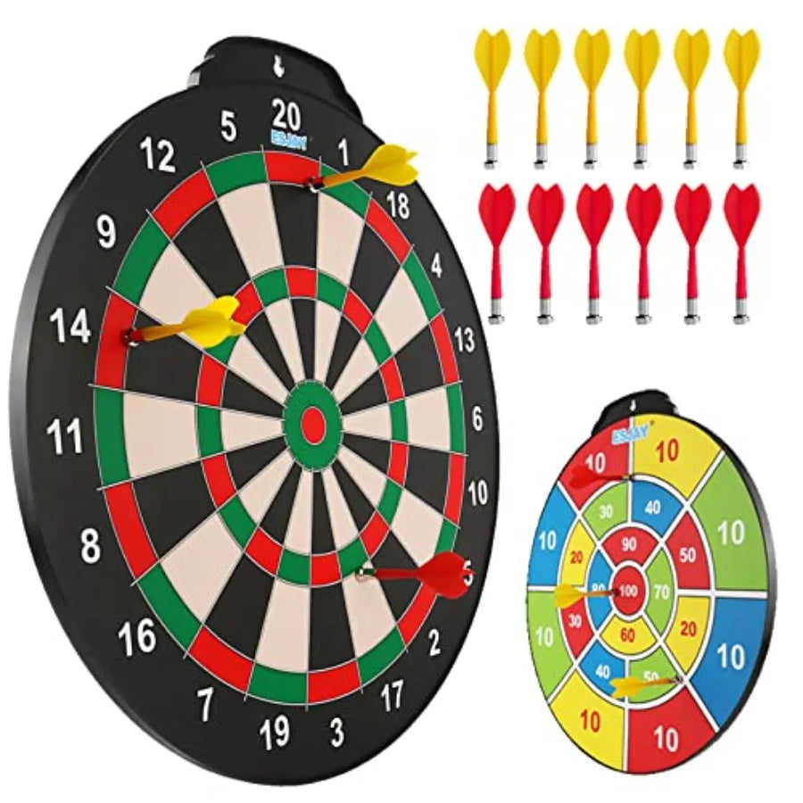18 inch Magnetic Dart Board Set for Indoor /Outdoor Play with 12 Darts