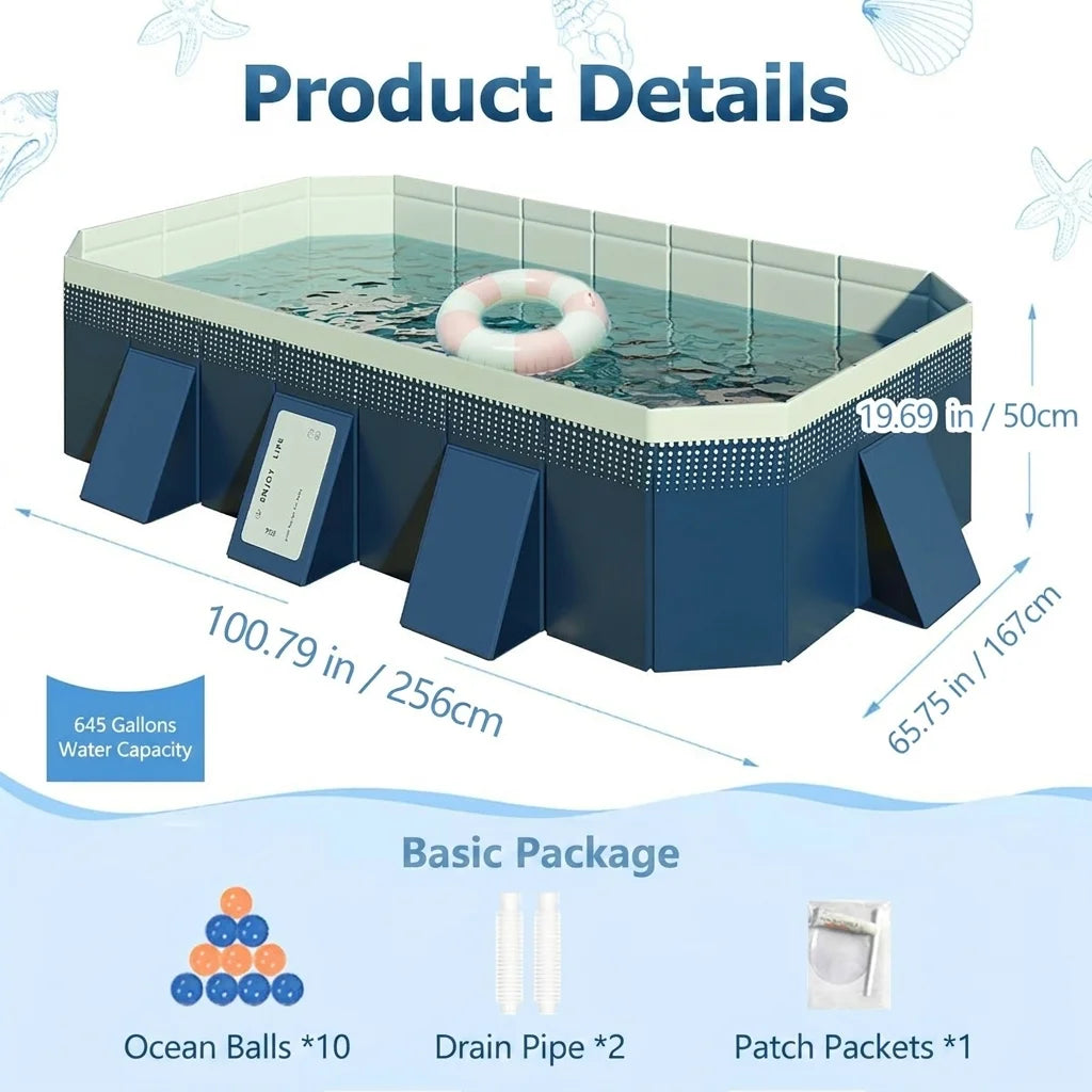 Skyblue NonInFlatable Foldable Swimming Pool
