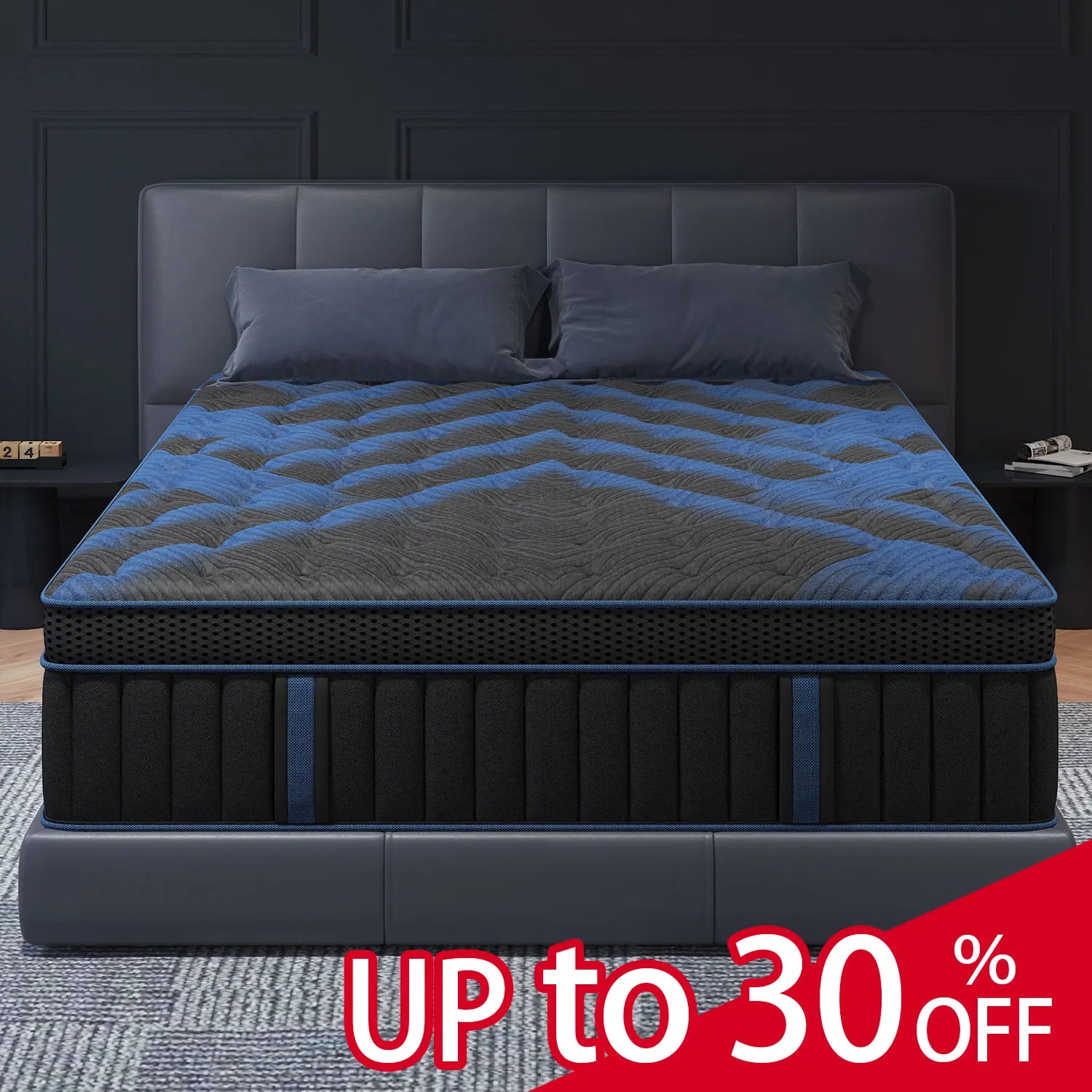14" Hybrid Memory Foam Gel Mattress in Twin, Full, Queen, and King. Medium Firm with Motion Isolation