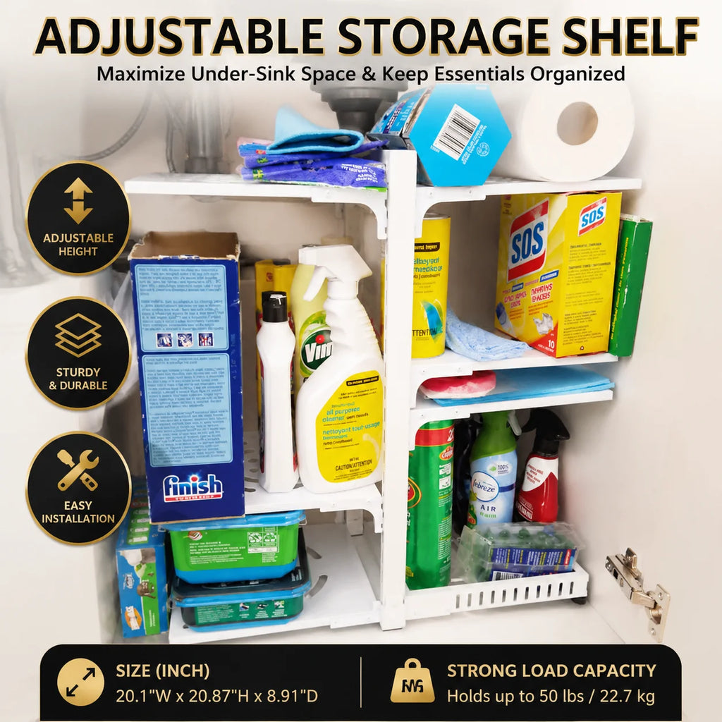 Adjustable Stainless Steel Kitchen Storage Rack