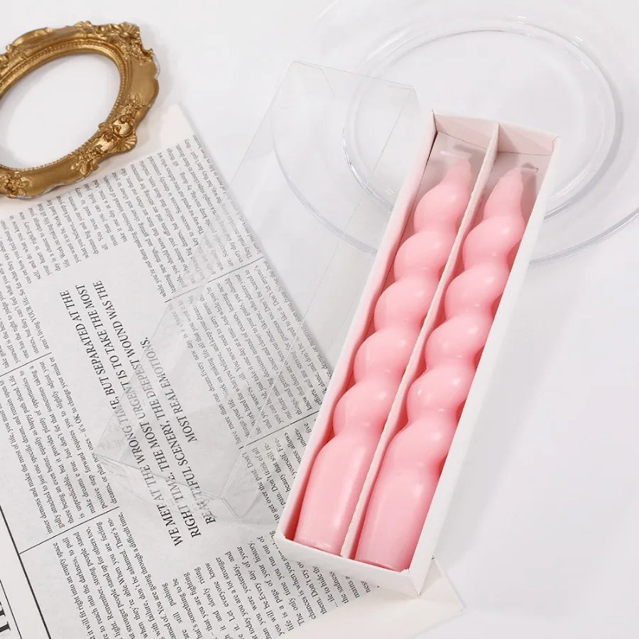 2pcs Spiral Long Rod Soy Candles Scented Candle Aromatherapy Decor
