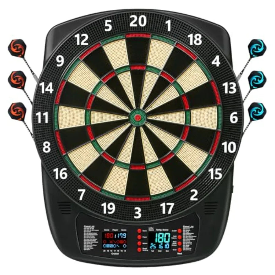 LED Light Electronic Dart Board with 6 Soft Tip Darts