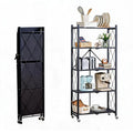 Heavy Duty 5-Tier Collapsible Metal Storage Rack with Wheels