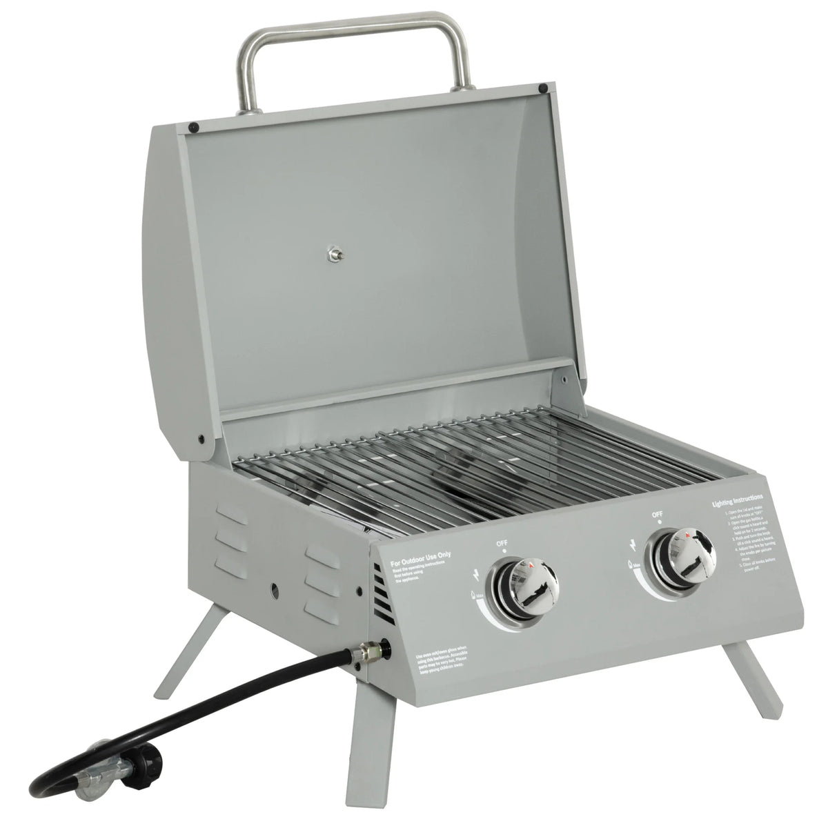 Outsunny 2 Burner Propane Gas Grill Portable with Foldable Legs
