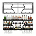 3/4 Tier Wall Mounted Wine Storage Display with Glass Holder