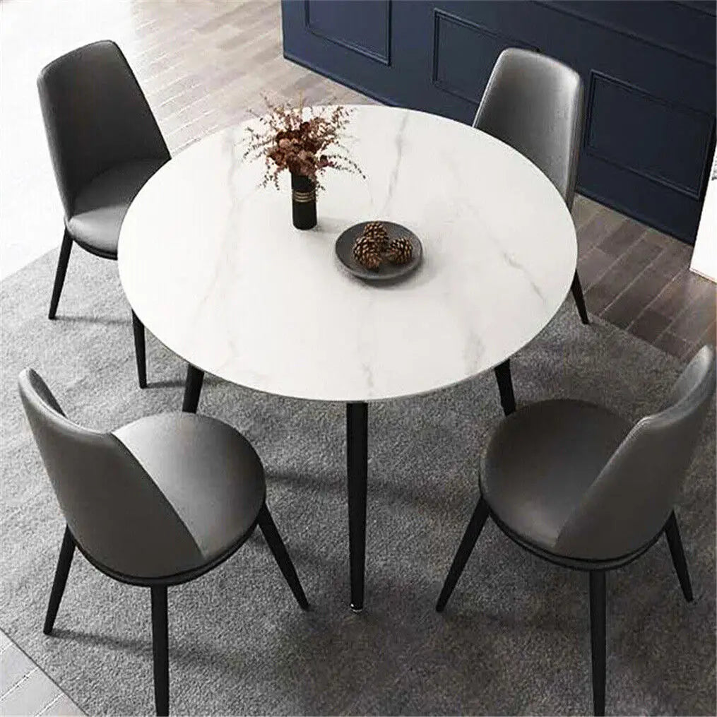 Marble Top Round Dining Table for 4