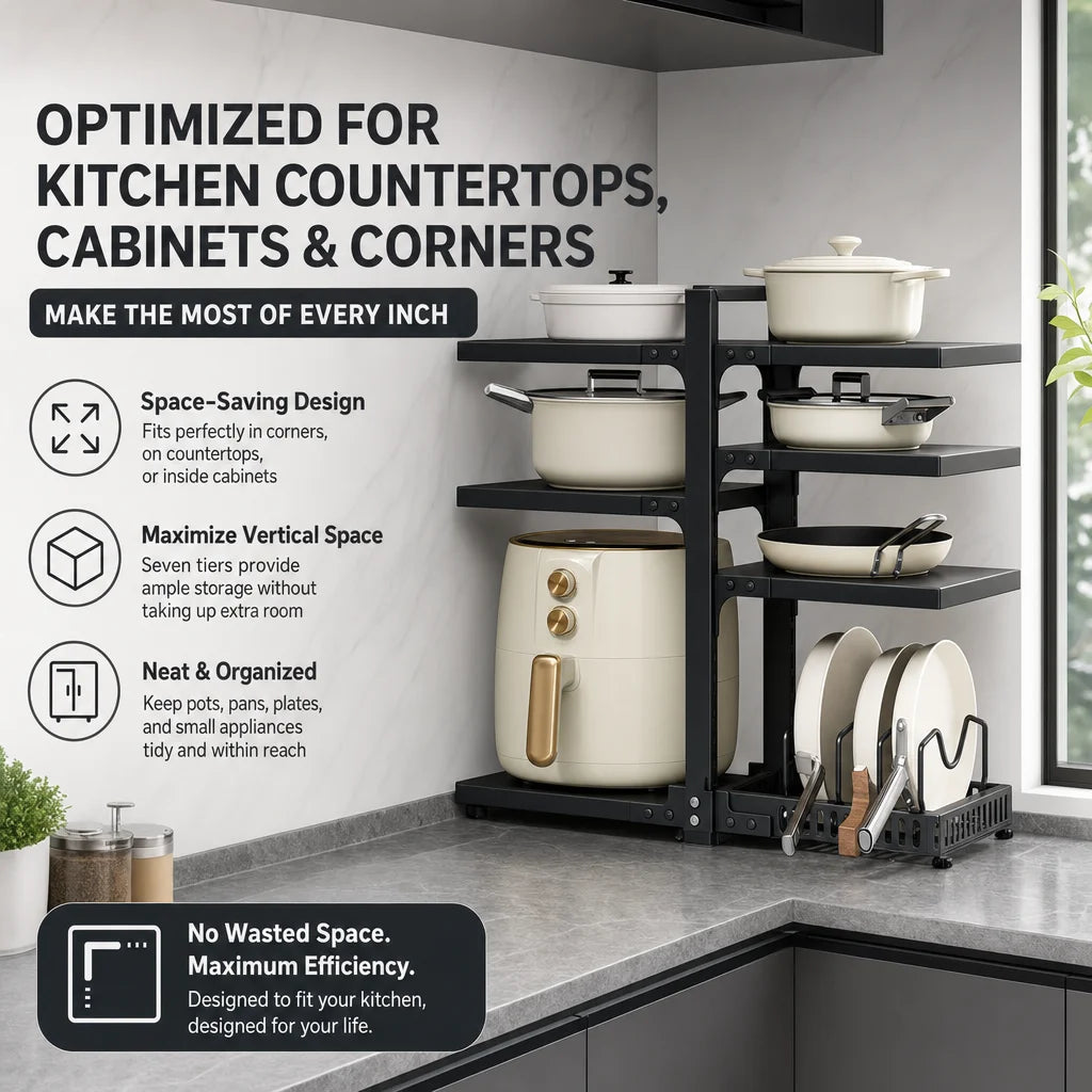 Adjustable Stainless Steel Kitchen Storage Rack