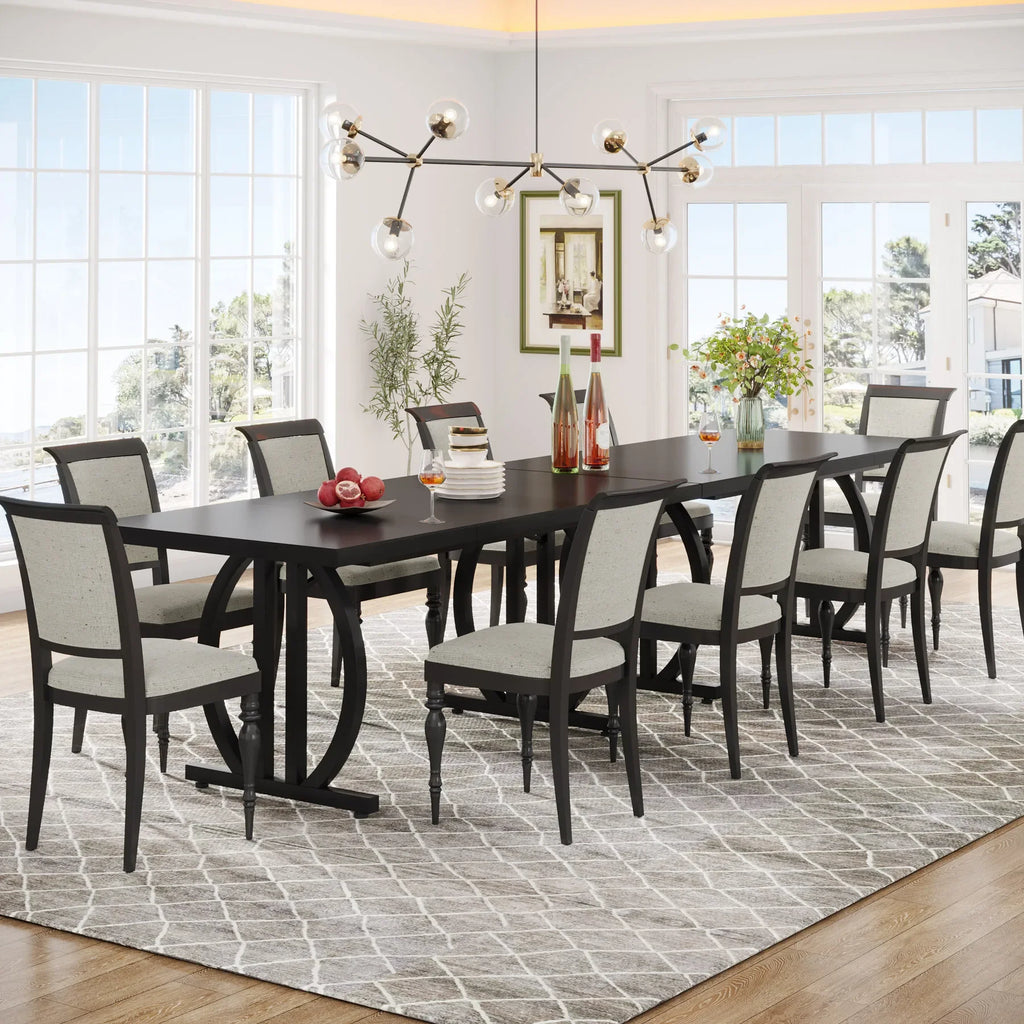 Tribesigns 63" Modern Large Dining Table with Metal Frame for 4-6 People