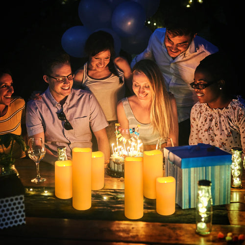 3pk Set of waterproof flameless LED Candles Battery Operated with Remote