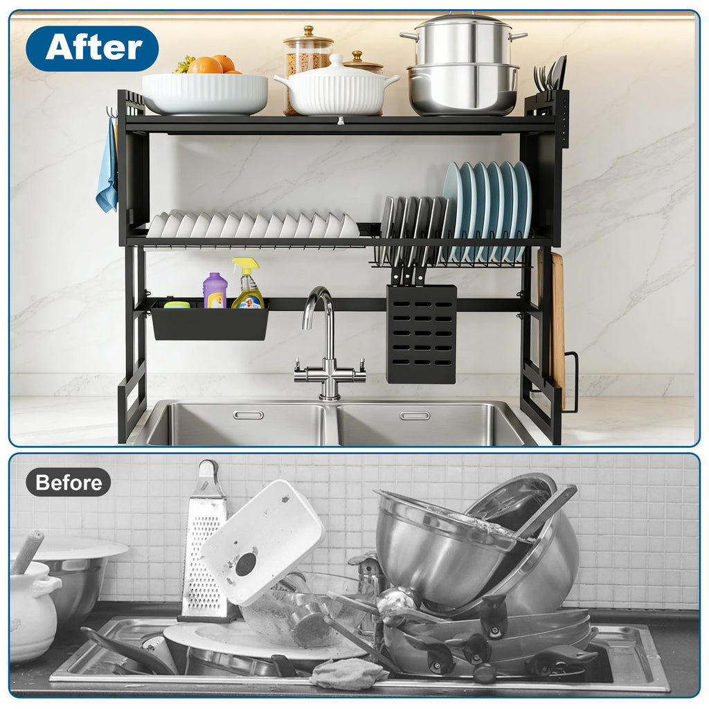 Extra long Countertop Drying Rack for Kitchen Sink