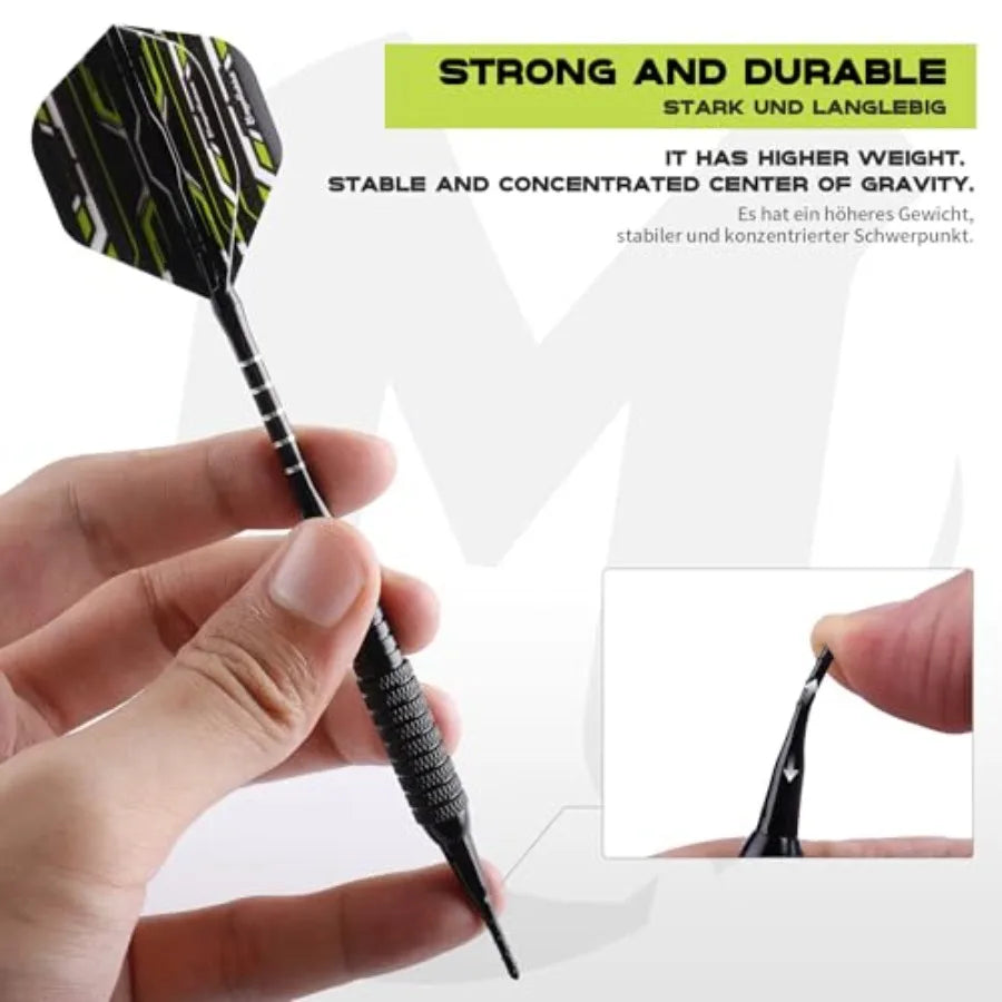 12 Soft Tip Darts Set with 50 Additional Tips, 20 O-Rings, 2 Flight Protectors, and Wrench for Electronic Board
