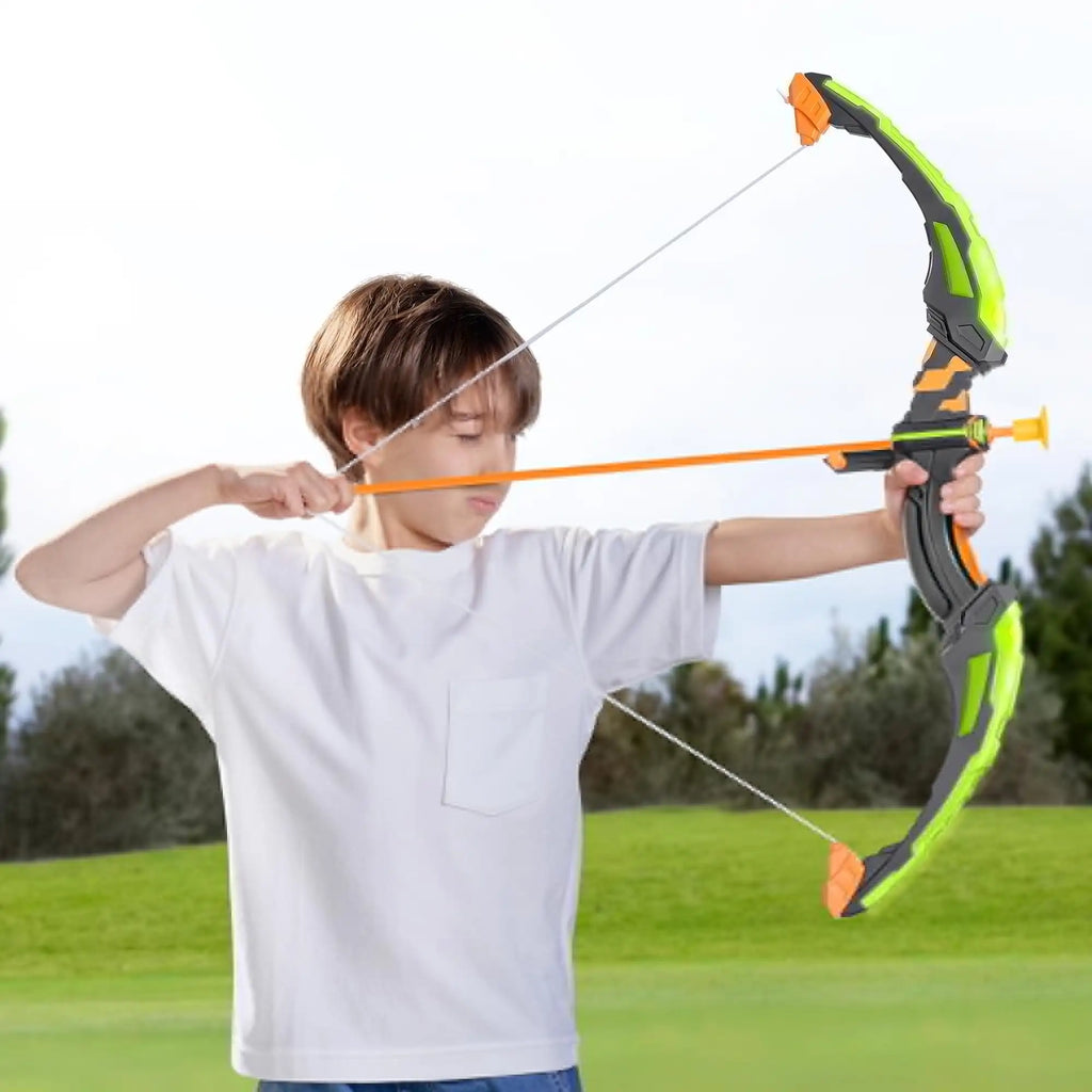 JOYFY Kids Bow & Suction  Cup Arrow Set with LED Flash Lights Outdoor Play for Kids 6-12