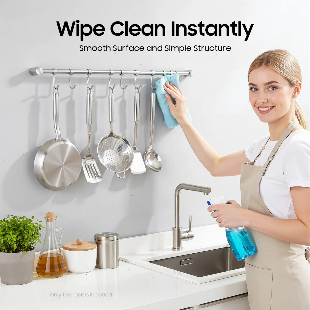 Stainless Steel Pot Rack Hanger with 10 Hooks