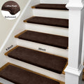 Bullnose Self-Adhesive Mats Non-Slip Stair Treads Ultra Plush Washable Decor